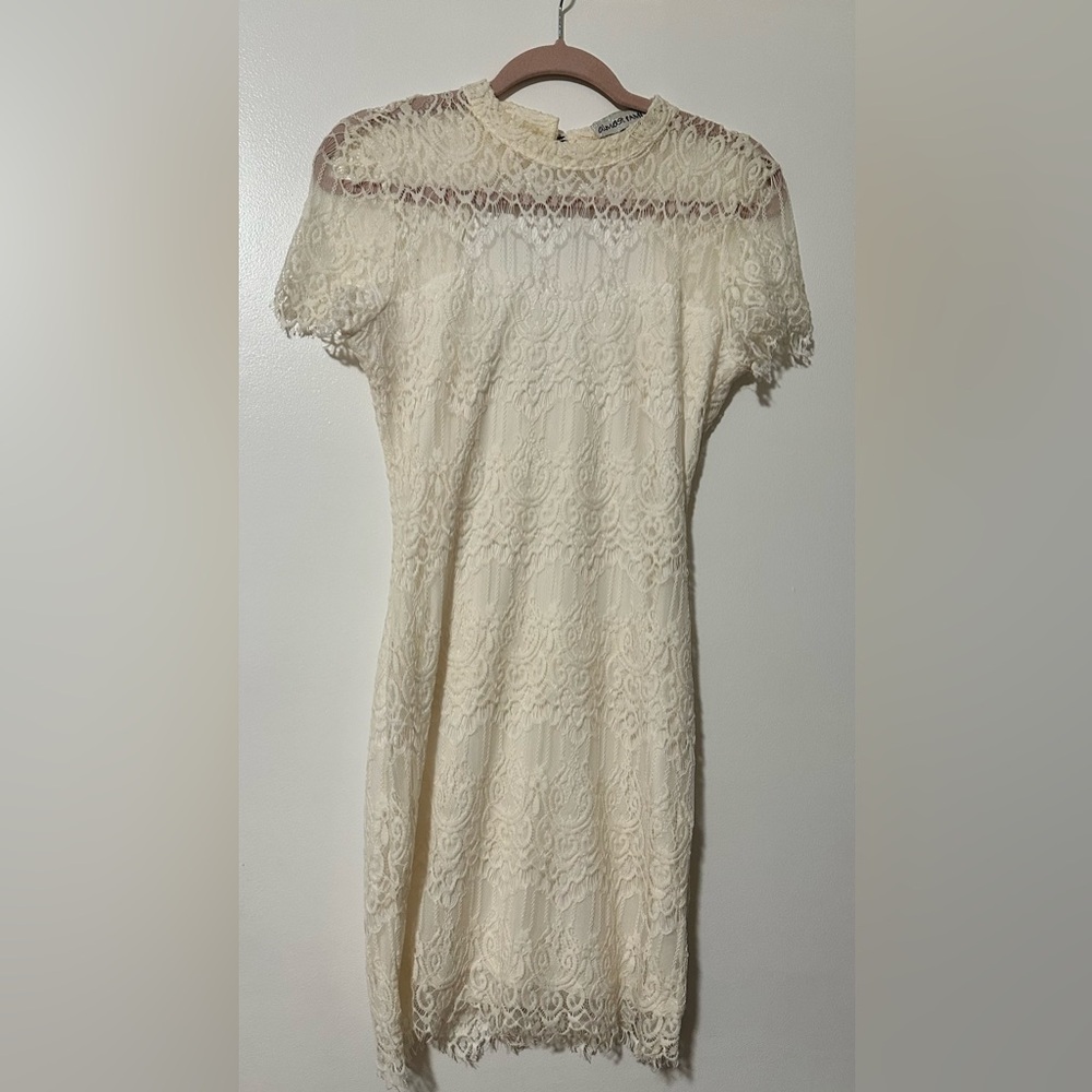 Elegant Cream Lace Dress